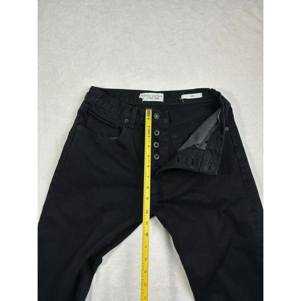 Nili Lotan || Archer Jeans High Waist Straight Taper in Black Size 26